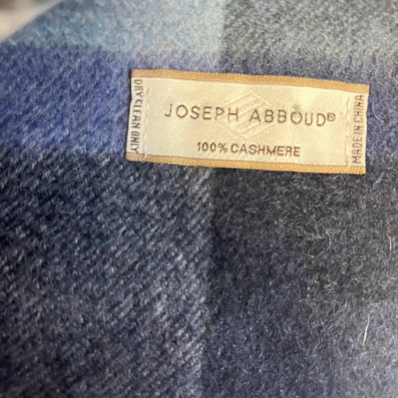 Joseph Abboud 100% Cashmere Plaid Academia Scarf Unisex - Picture 3 of 3